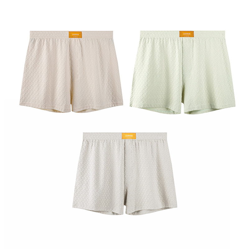 Mens Solid-color Mid-rise Textured Soft Boxer Briefs photo 6