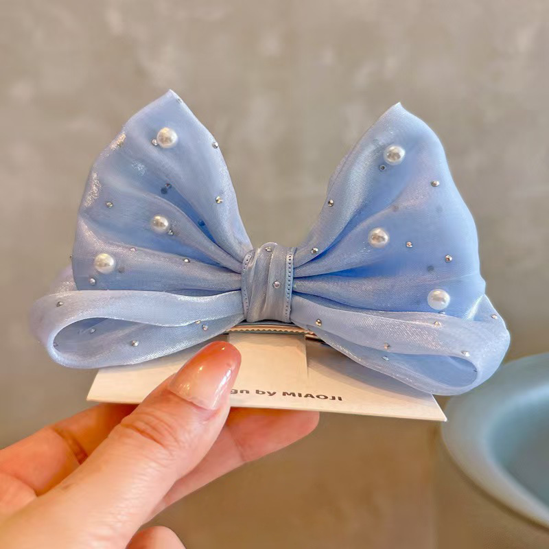 SpringSummer Kids Hair Clip With Three-Dimensional Pearl Big Bow photo 5