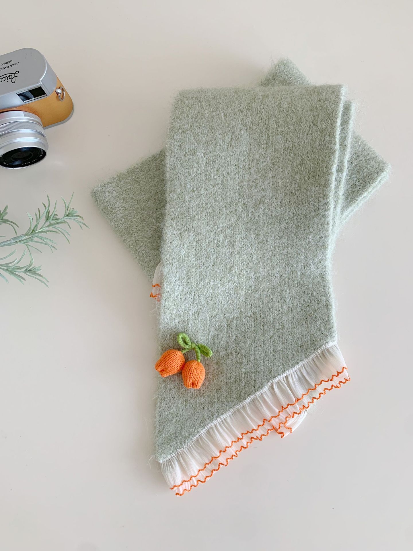 Handmade Tulip Lace Warm Scarf For Women In Winter photo 6