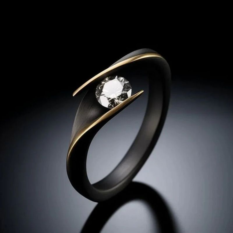 Female Minimalist Retro Creative Diamond Studded Ring photo 1