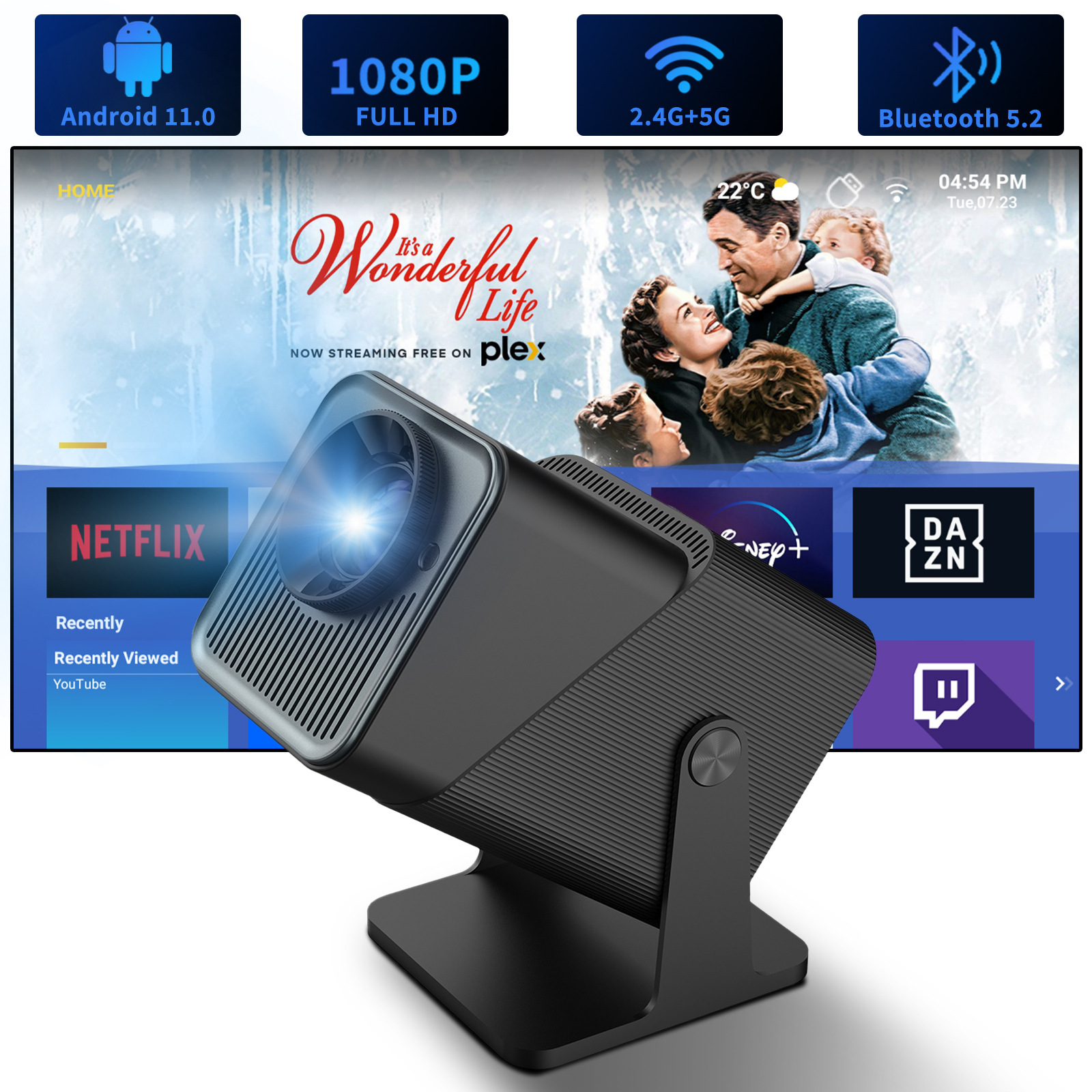 Portable 4K High-Lumen PTZ Mini Projector photo 4