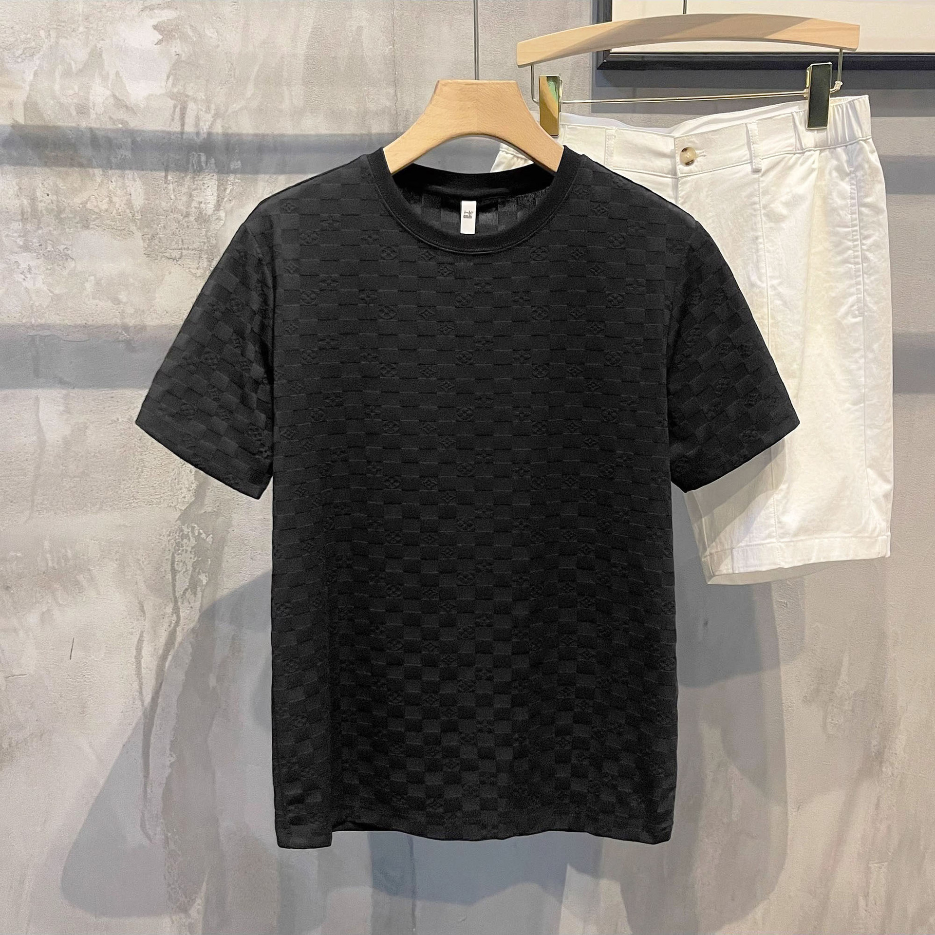Streetwear Letter-print Short-sleeve Mens Slim-fit EuropeanAmerican Style photo 3