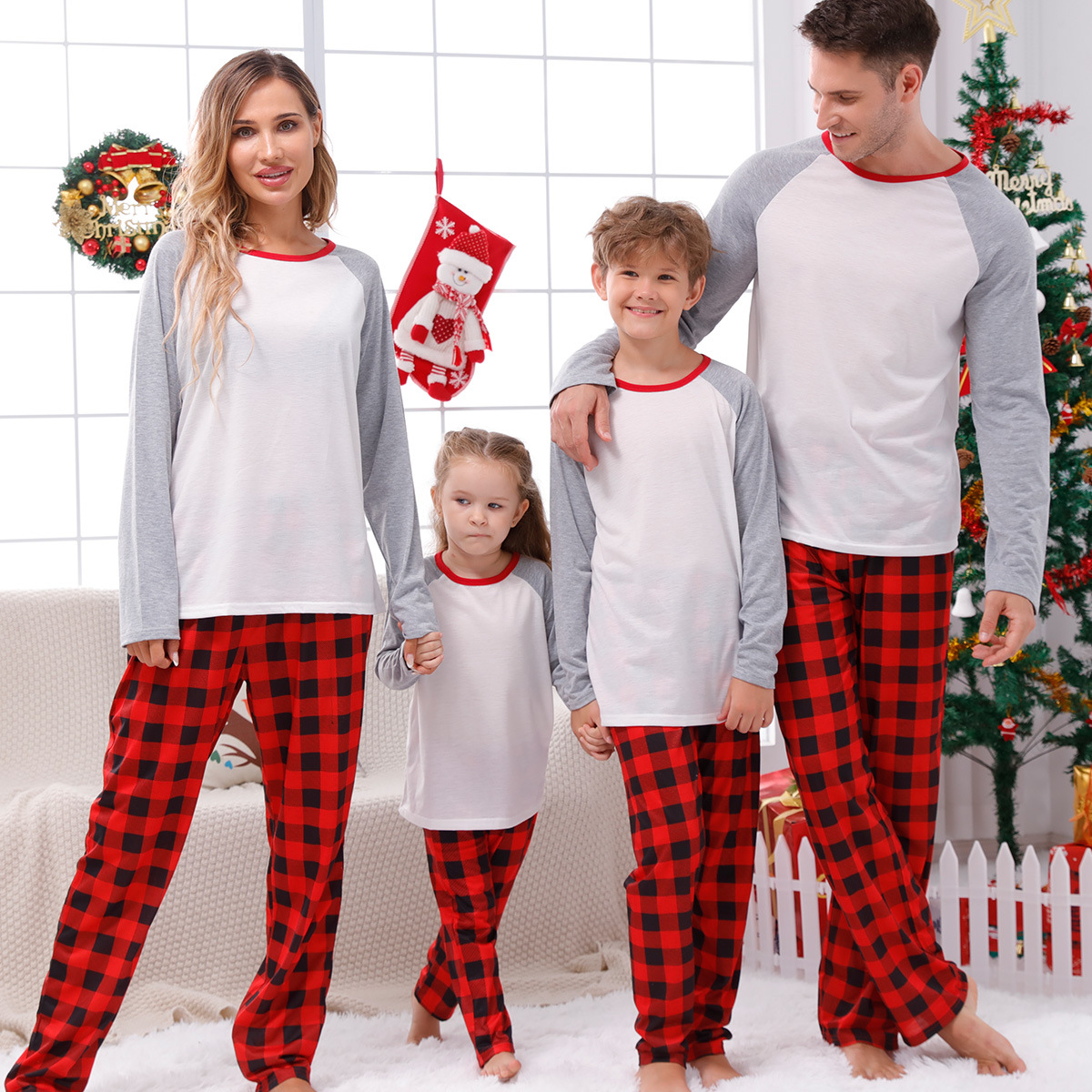 European And American Parent-child Homewear Clothes Christmas Homewear Parent-child Suit photo 3