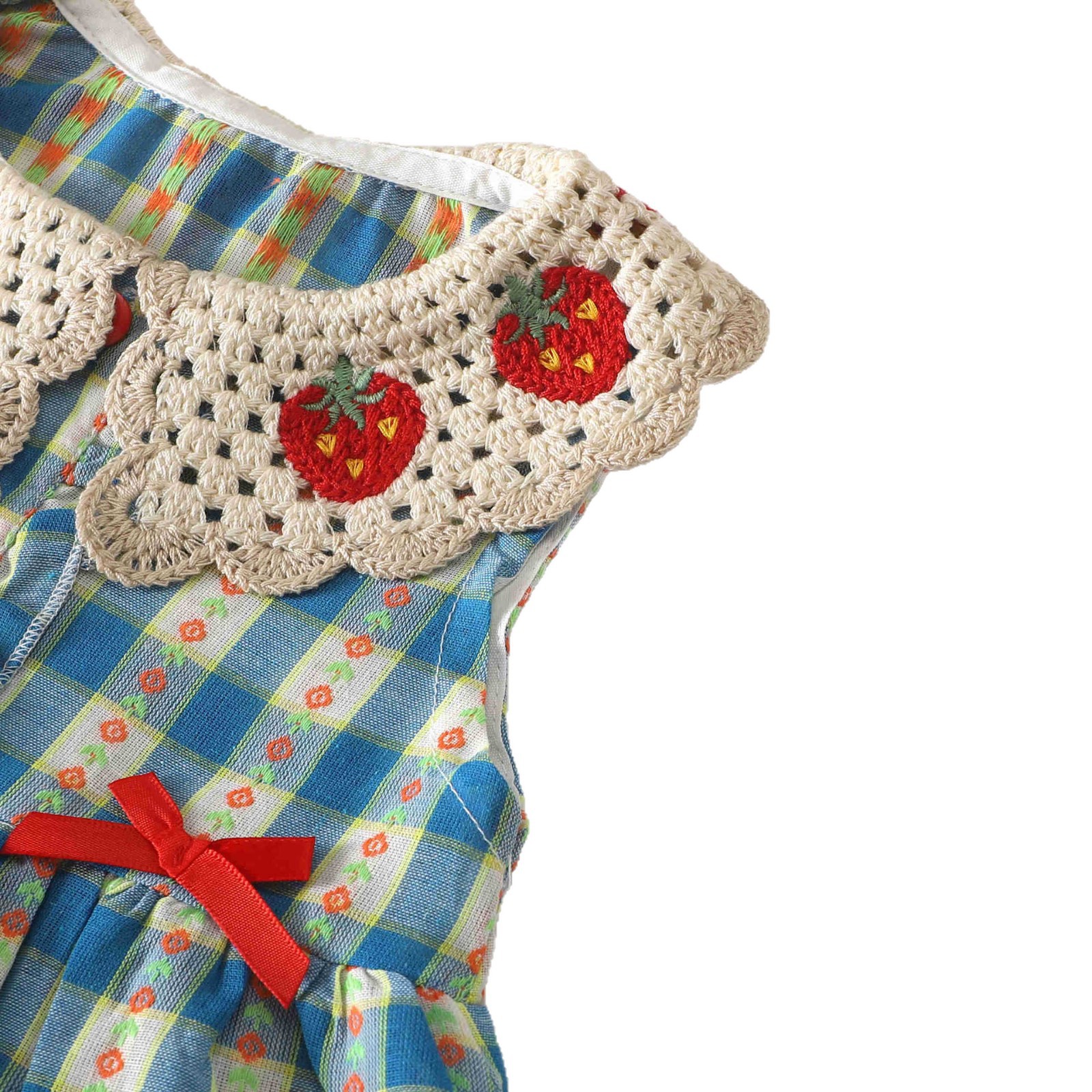 Lace-trimmed Collar Sleeveless Top And Lace Trim Childrens Clothing Set photo 3