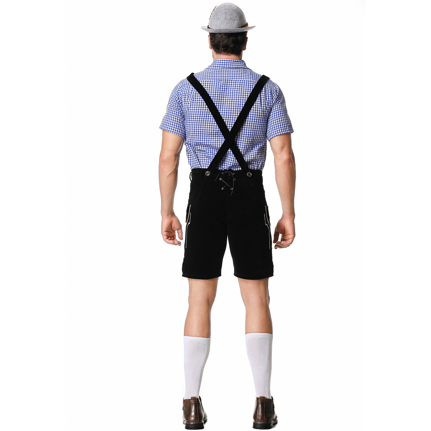 Embroidered Men's Beer-themed Overalls Set photo 6