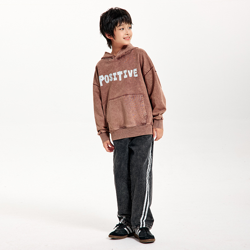 Retro Childrens Straight-Leg Casual Patchwork Jeans photo 5