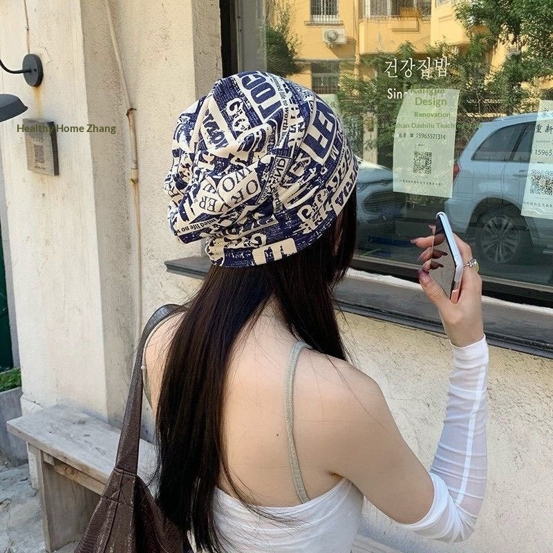 Vintage Newspaper Print Headscarf Face Framing Pleated Wrap For Women Retro Style Hair Accessory photo 5
