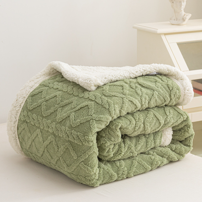 Jacquard Large Edging Berber Fleece Blanket photo 4