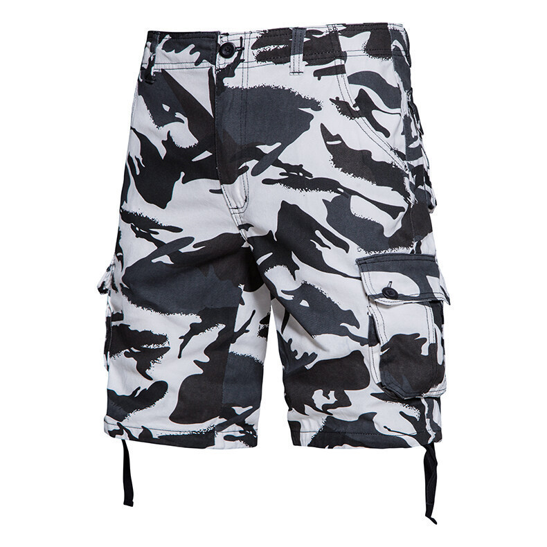 Summer Thin Washed Workwear Casual Loose-fit Camouflage Five-point Pants photo 4