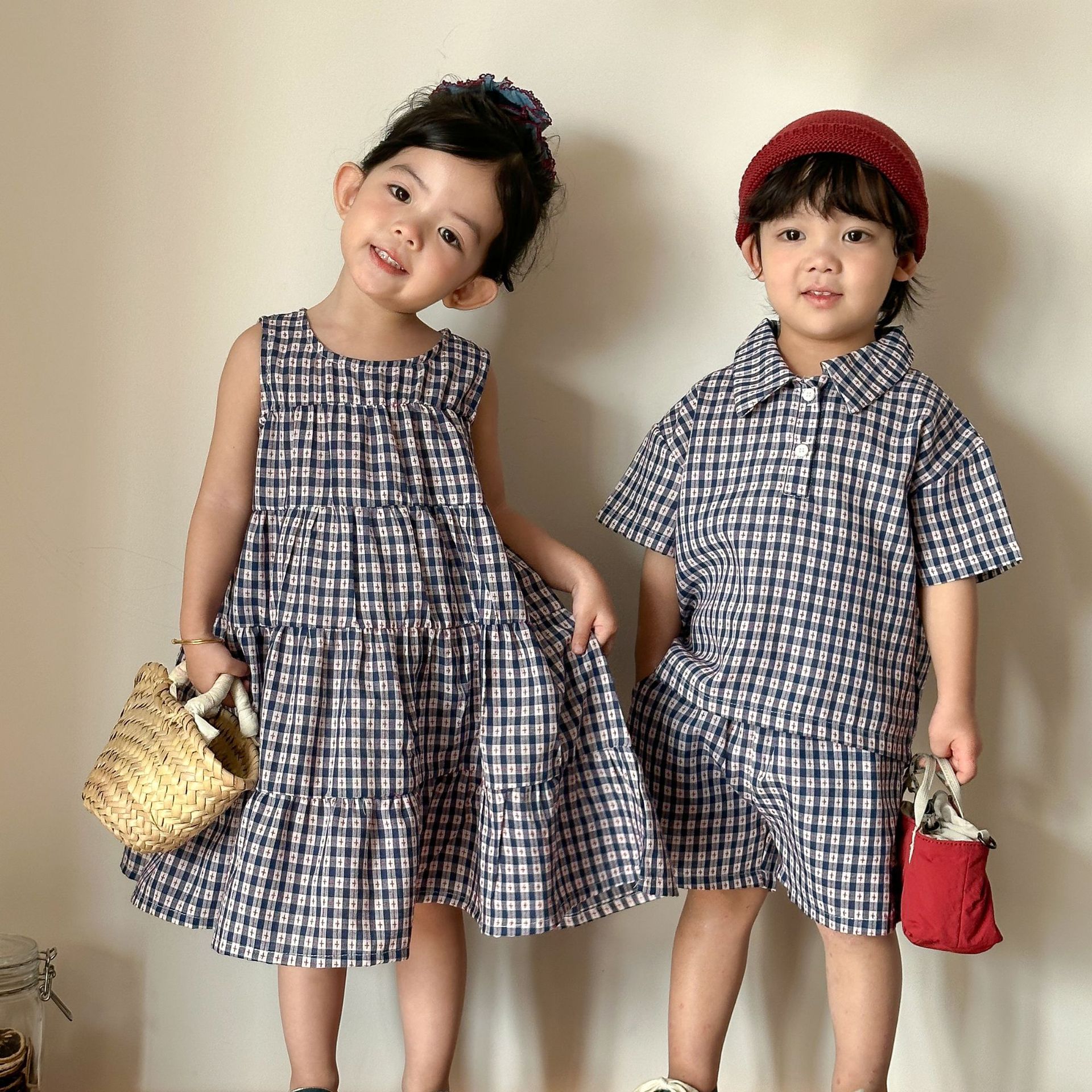 Kids' Shirt And Shorts Set Girls' Dress Sibling Matching Outfits photo 1