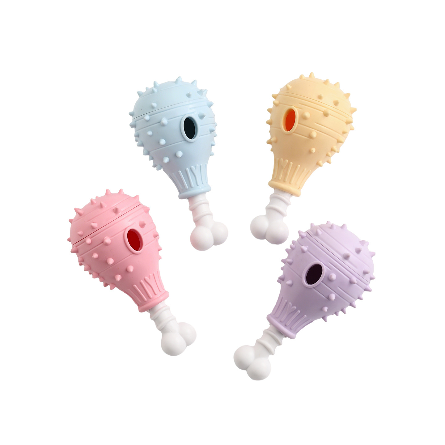 TPR Chicken Leg Shaped Dog Treat Dispensing Toy - Durable Dental Chew Interactive Puzzle Feeder for Sniffing Boredom Relief and Energy Burning photo 4