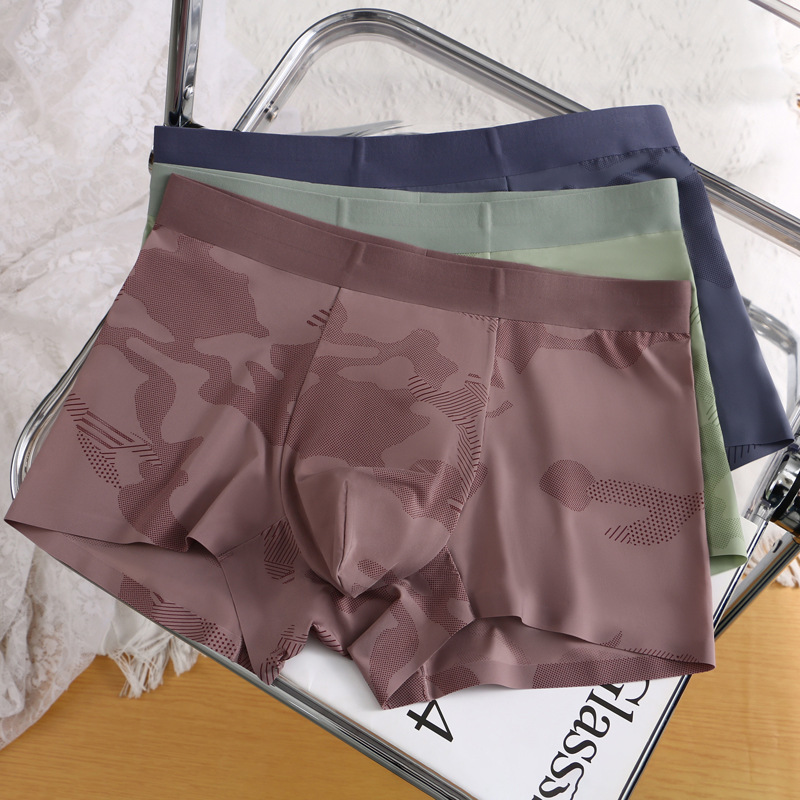 Seamless Ice Silk Mens Comfortable Breathable Boxer Briefs photo 3