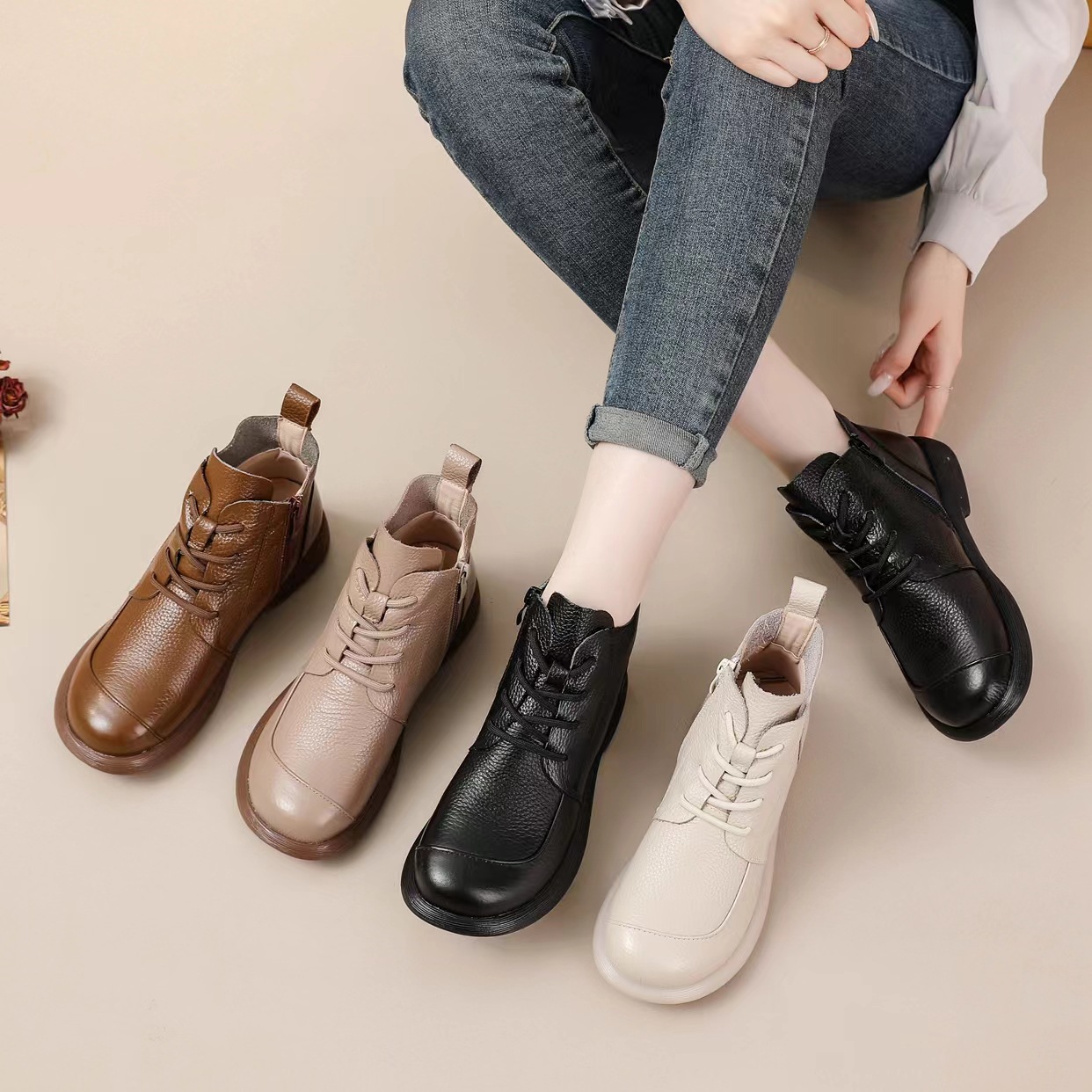 Women's Vintage Leather Dr Martens Boots photo 1
