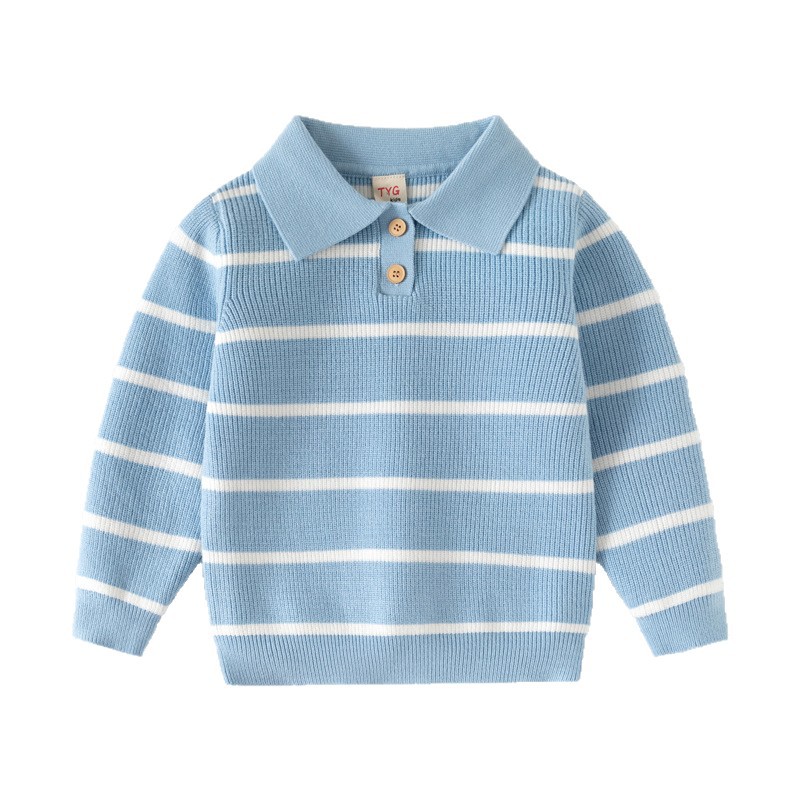 Childrens Sweater Single-layer Striped Top photo 2