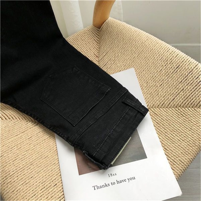 Slimming, Stretchy, Tight-fitting Black And Gray Jeans For Women photo 3