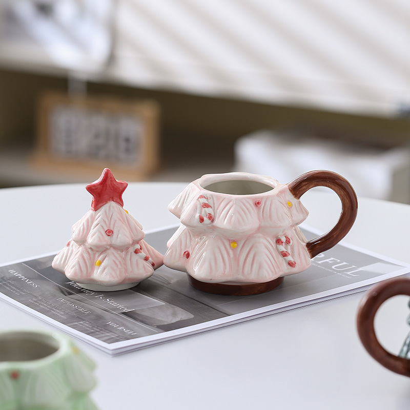 Ceramic Christmas Tree Shaped Mug - Festive Holiday Coffee Cup for Home Decor and Gift photo 8