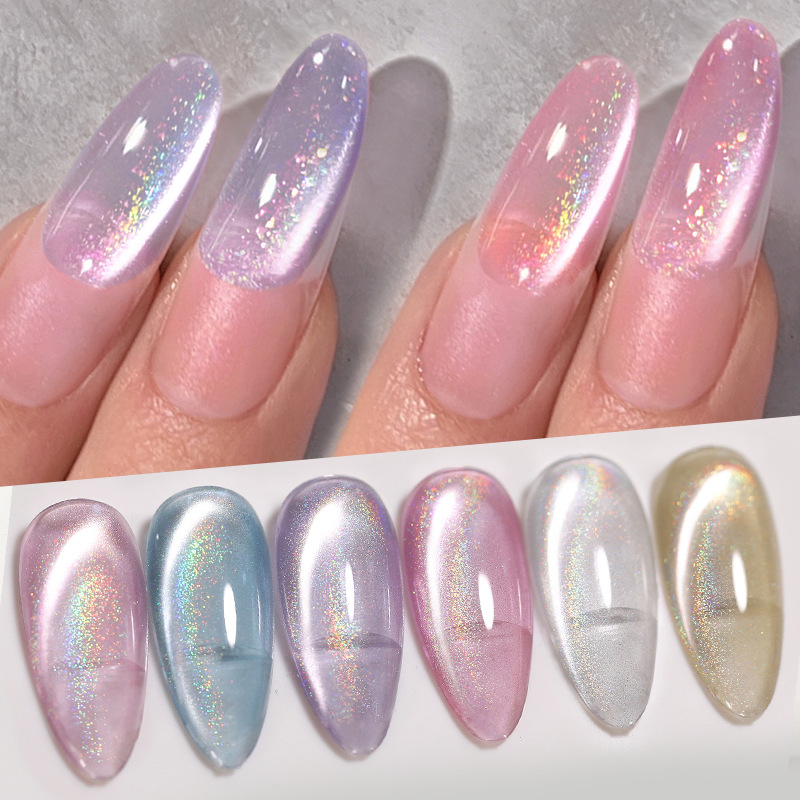 Fashionable Ice-clear Rainbow Cat-eye Gel Polish photo 1