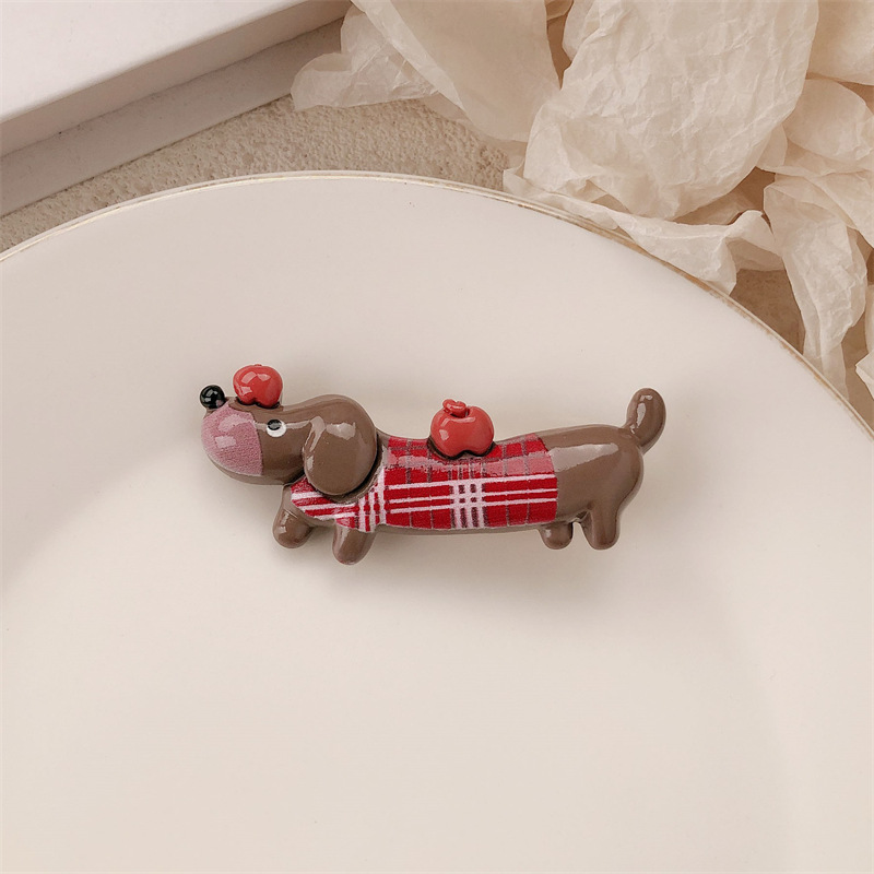 New Funny Animal Hair Clips For Dachshund PuppiesWomen's photo 7