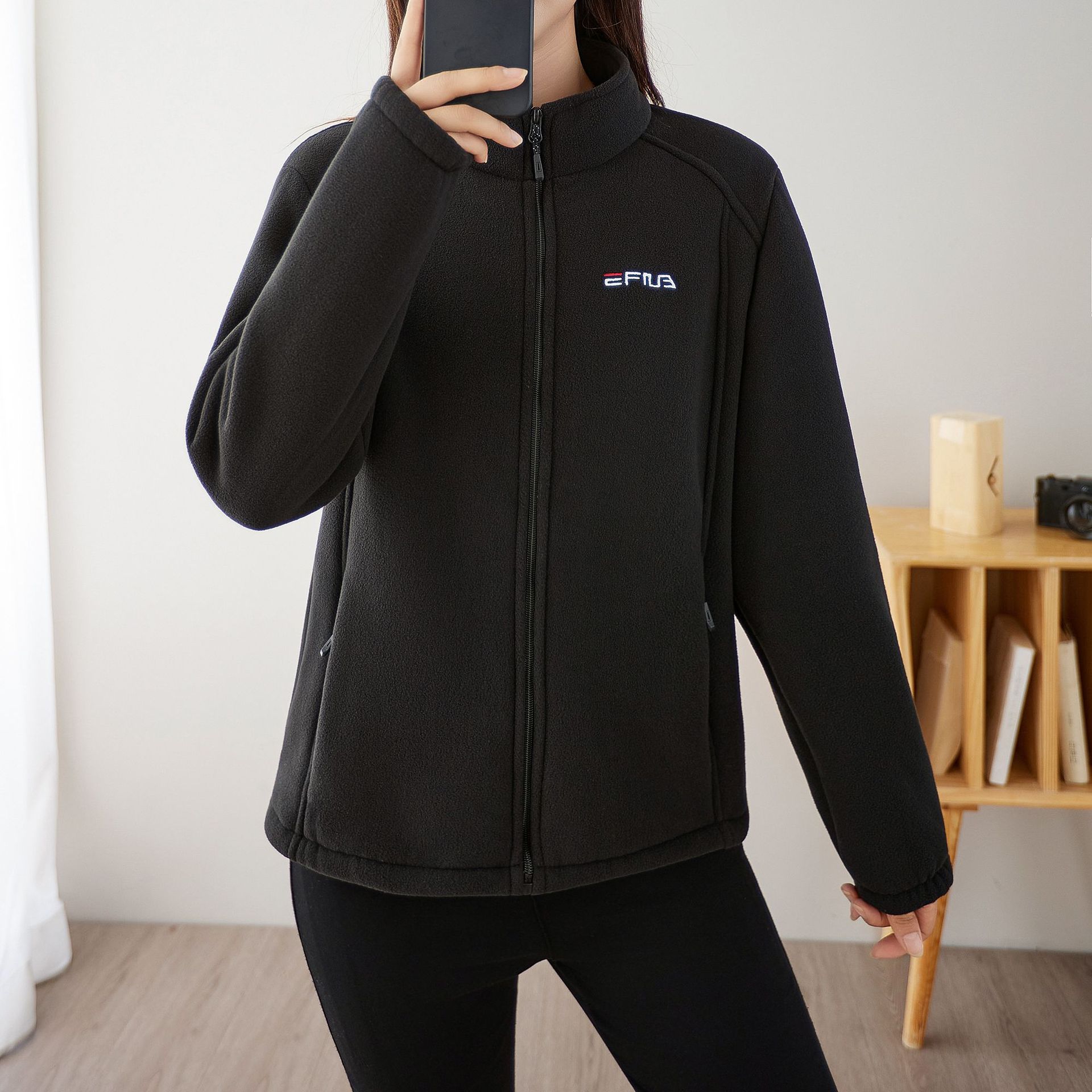 Women's Fleece-Lined Thickened Zip-Up Cardigan photo 7