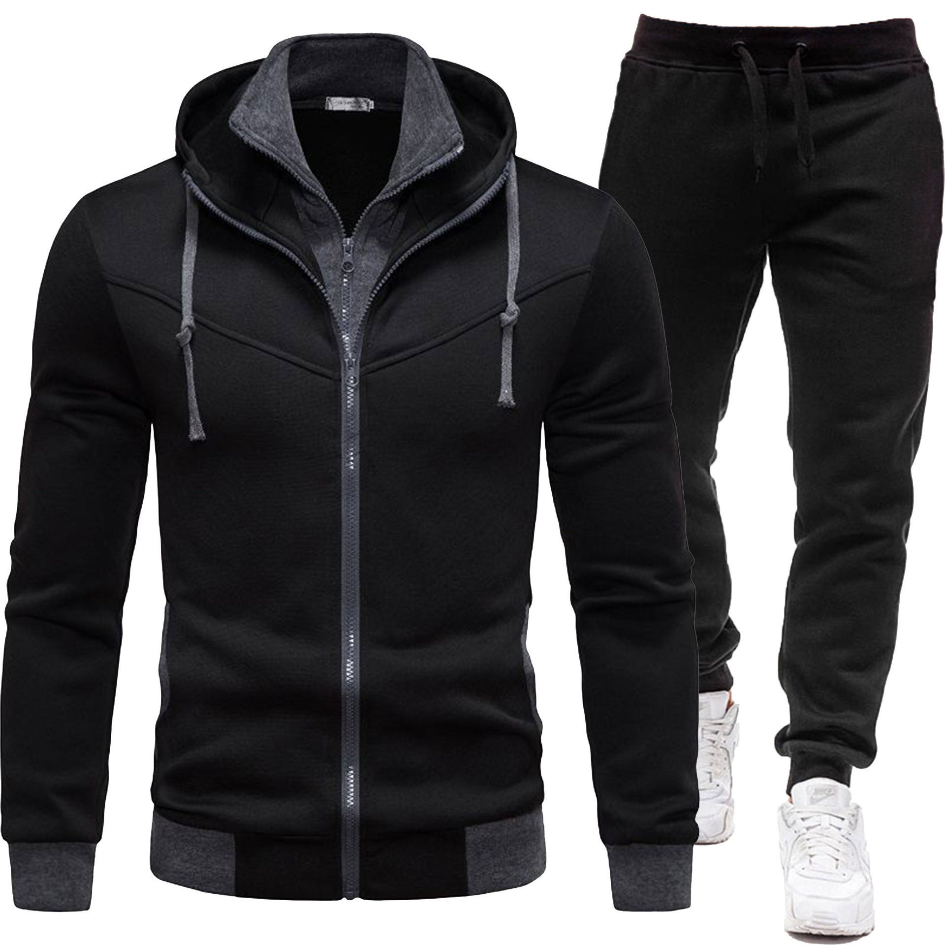 Sport-Style Patchwork Jacket And Casual Long-Sleeve Pants photo 1