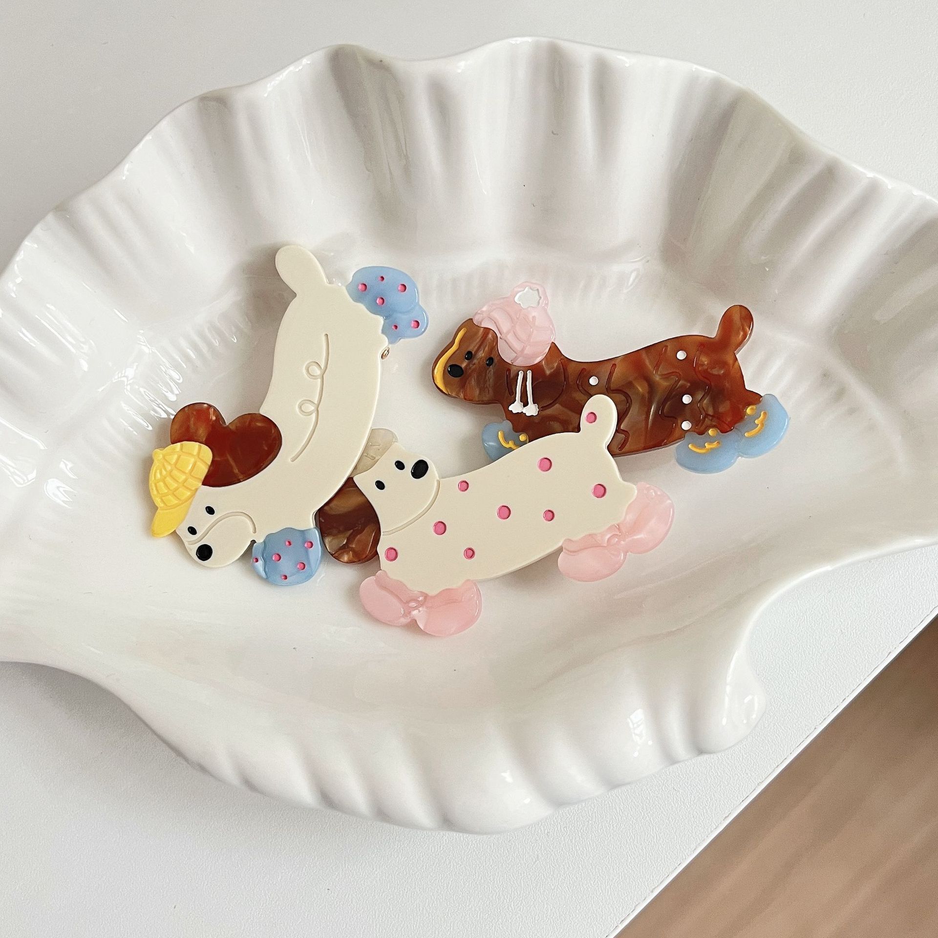 Cute Polka-dot Dachshund Hair Clip For Girls photo 4