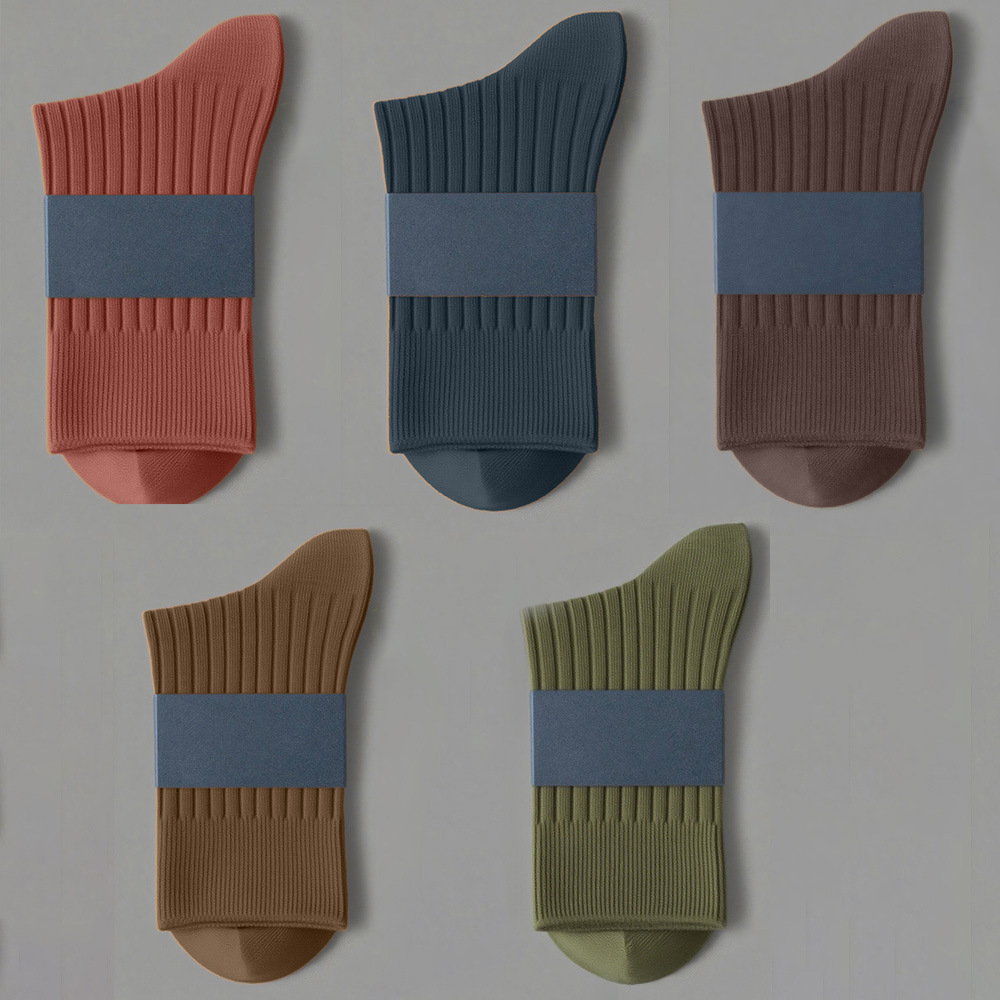 Mens Double-Needle Cotton Business Socks With Sweat-Absorbing And Deodorizing Properties photo 2