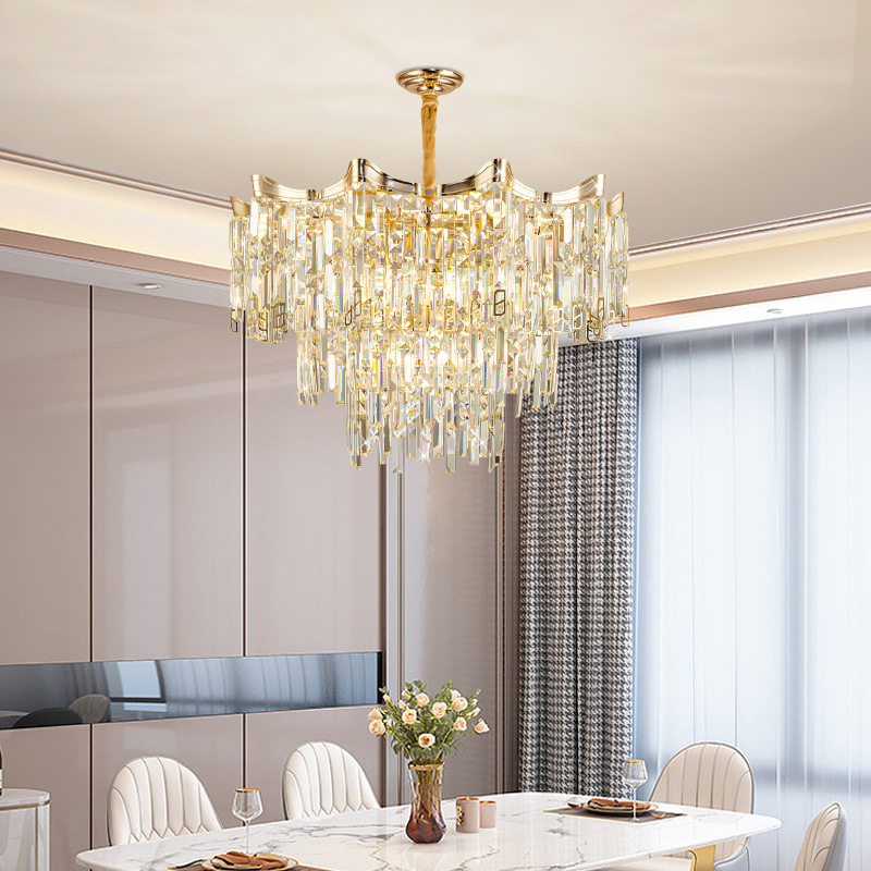 Affordable Luxury Crystal Chandelier Grand Post-modern Minimalist Lamp Tassel Bedroom Lighting Fixture photo 5