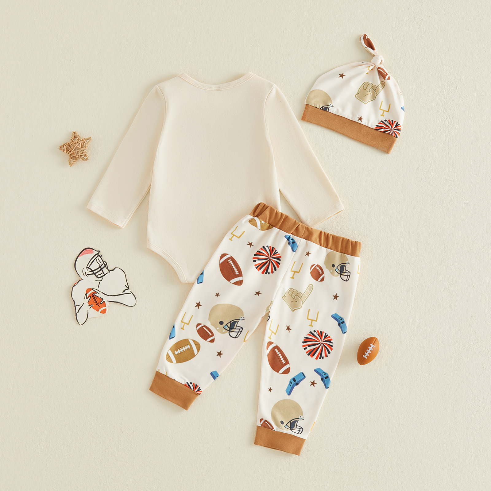 Infant And Toddler Cotton Long-sleeve T-shirt With A Rugby Print photo 2