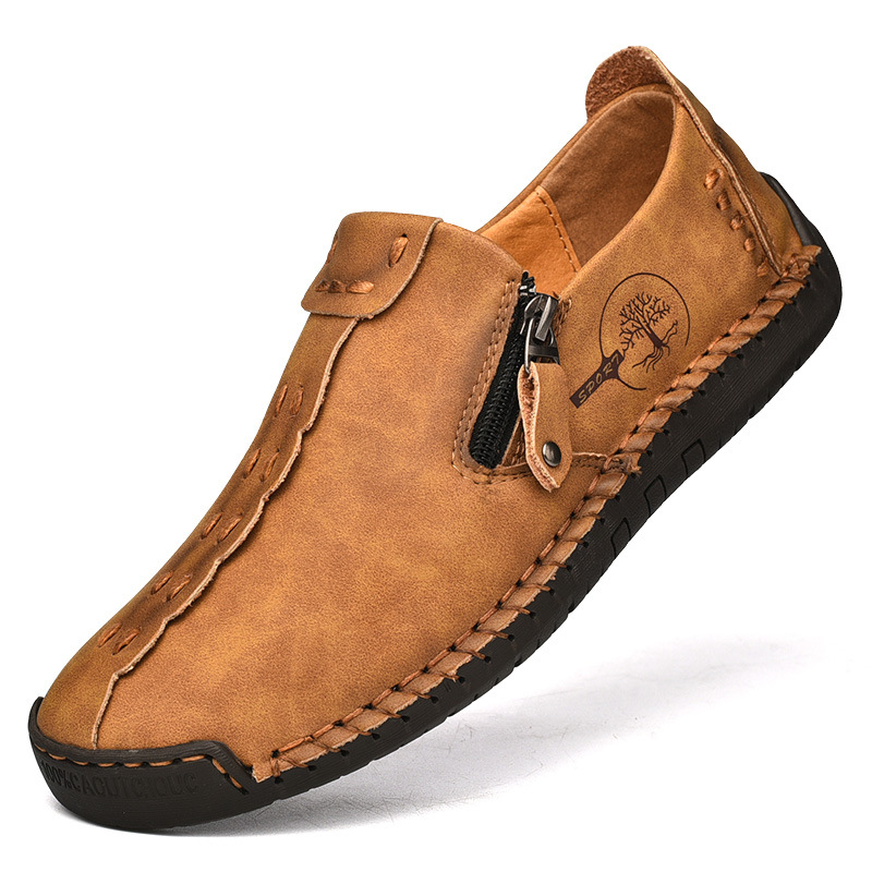 Men's Plus Size Zipper Leather Shoes photo 6