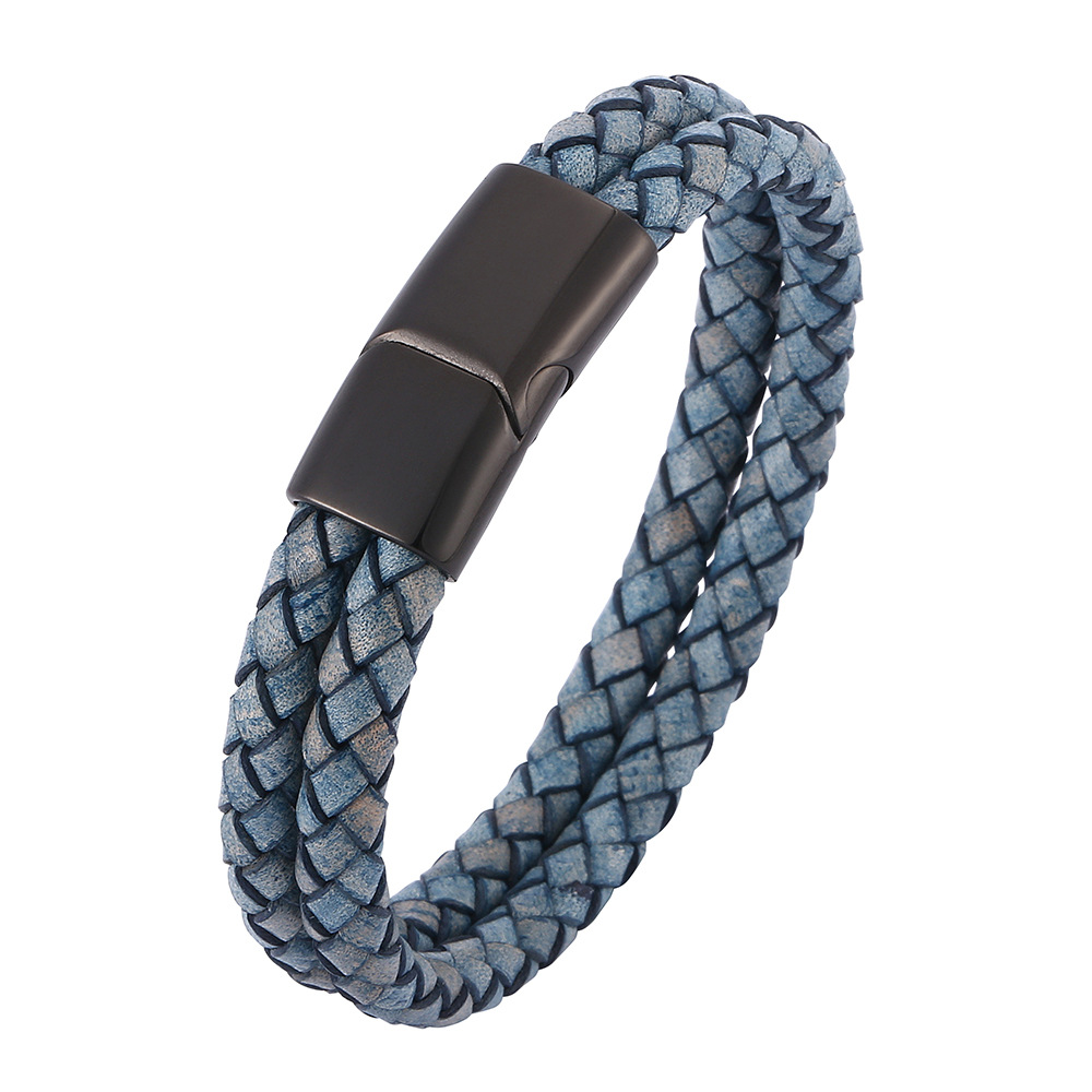 Vintage Genuine Leather And Stainless Steel Bracelet photo 6