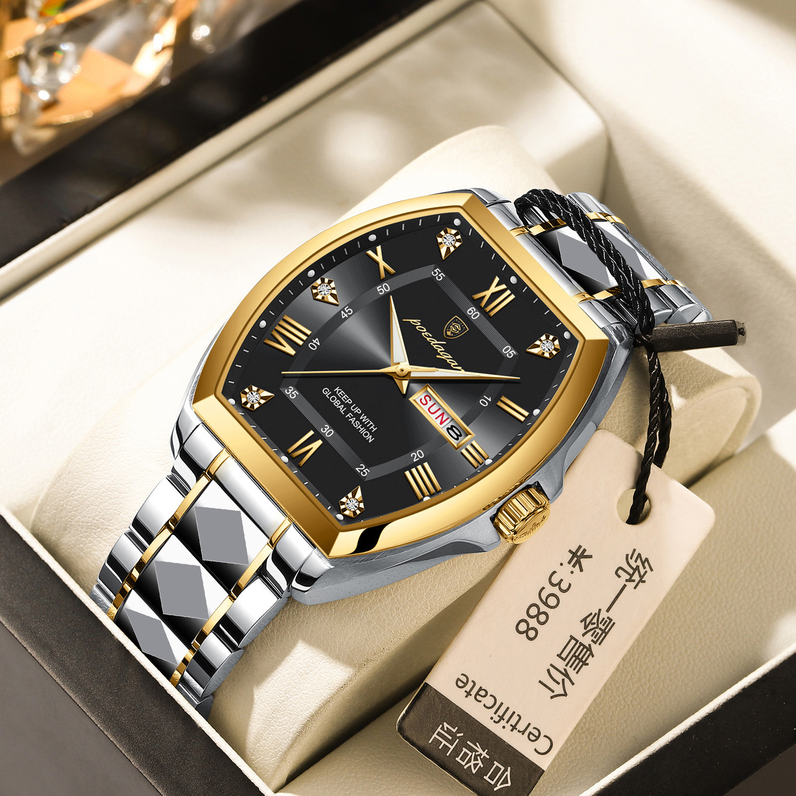 Waterproof Luminous Barrel-shaped Quartz Mens Watch photo 5