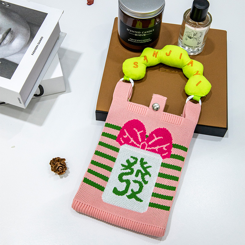 High-end Women's Knitted Phone Bagversatile And All-match photo 7