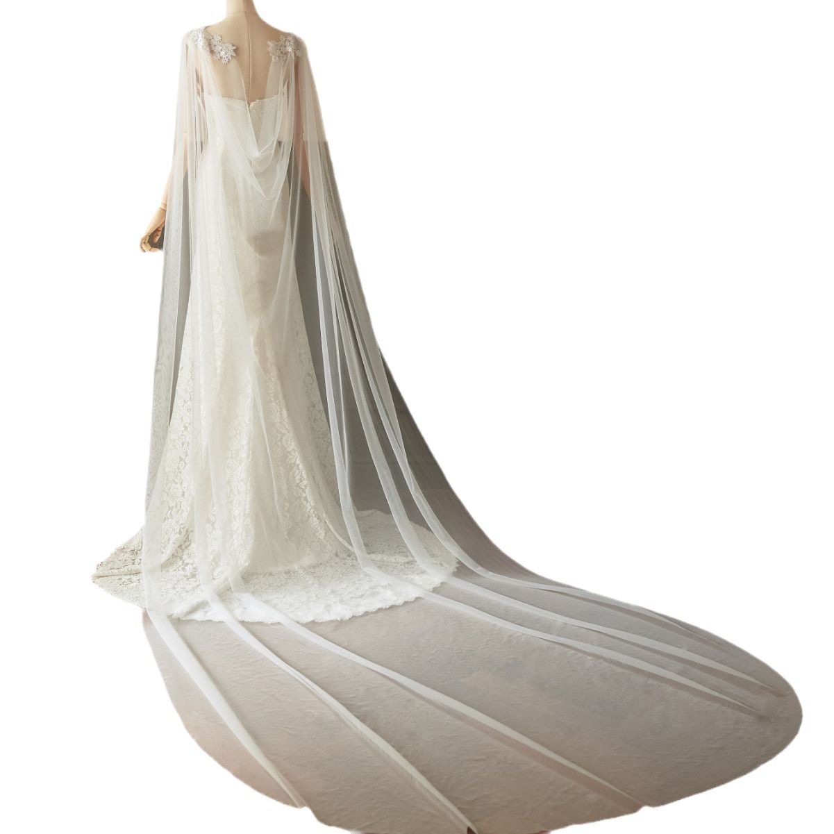 Mesh Lace New Style Bridal Wedding Shawl photo 3