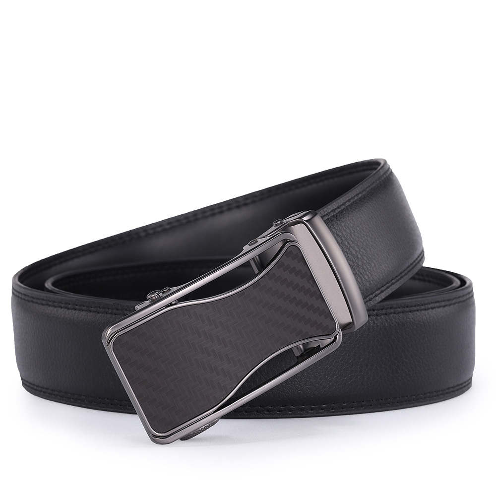 Mens Second-layer Leather Belt With Automatic Buckle photo 4