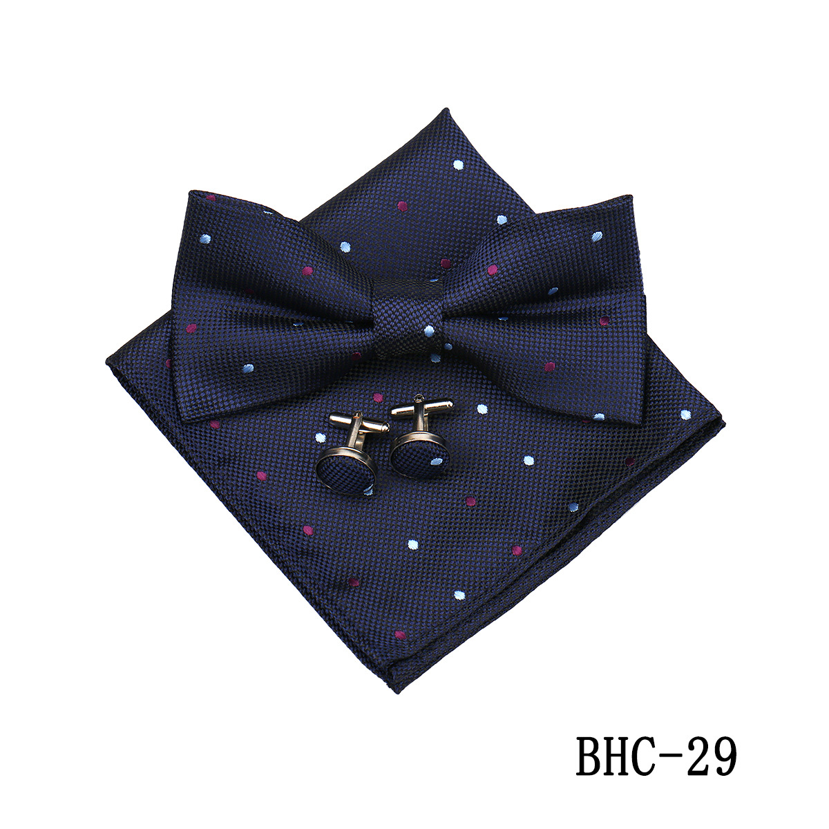 Mens Paisley Bow Tie Pocket Square And Cufflinks photo 5