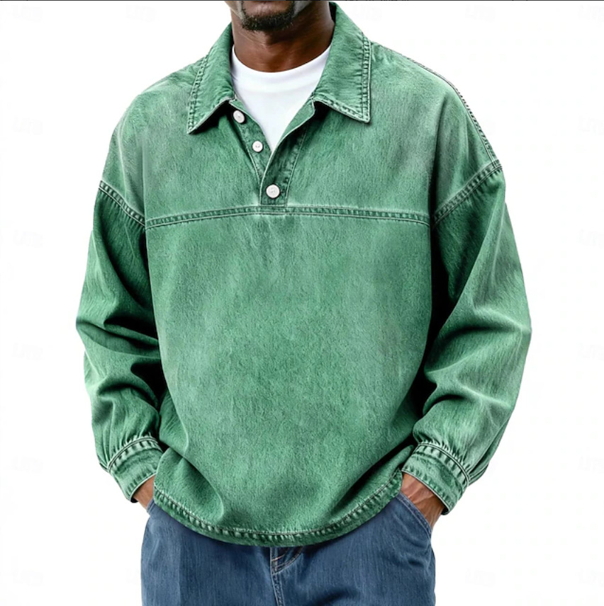 Men's Solid-Color Casual Long-Sleeve Top photo 7