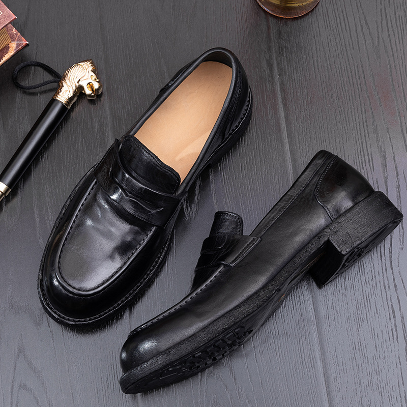 Gun Same Style Black Loafers Boys Lazy photo 6