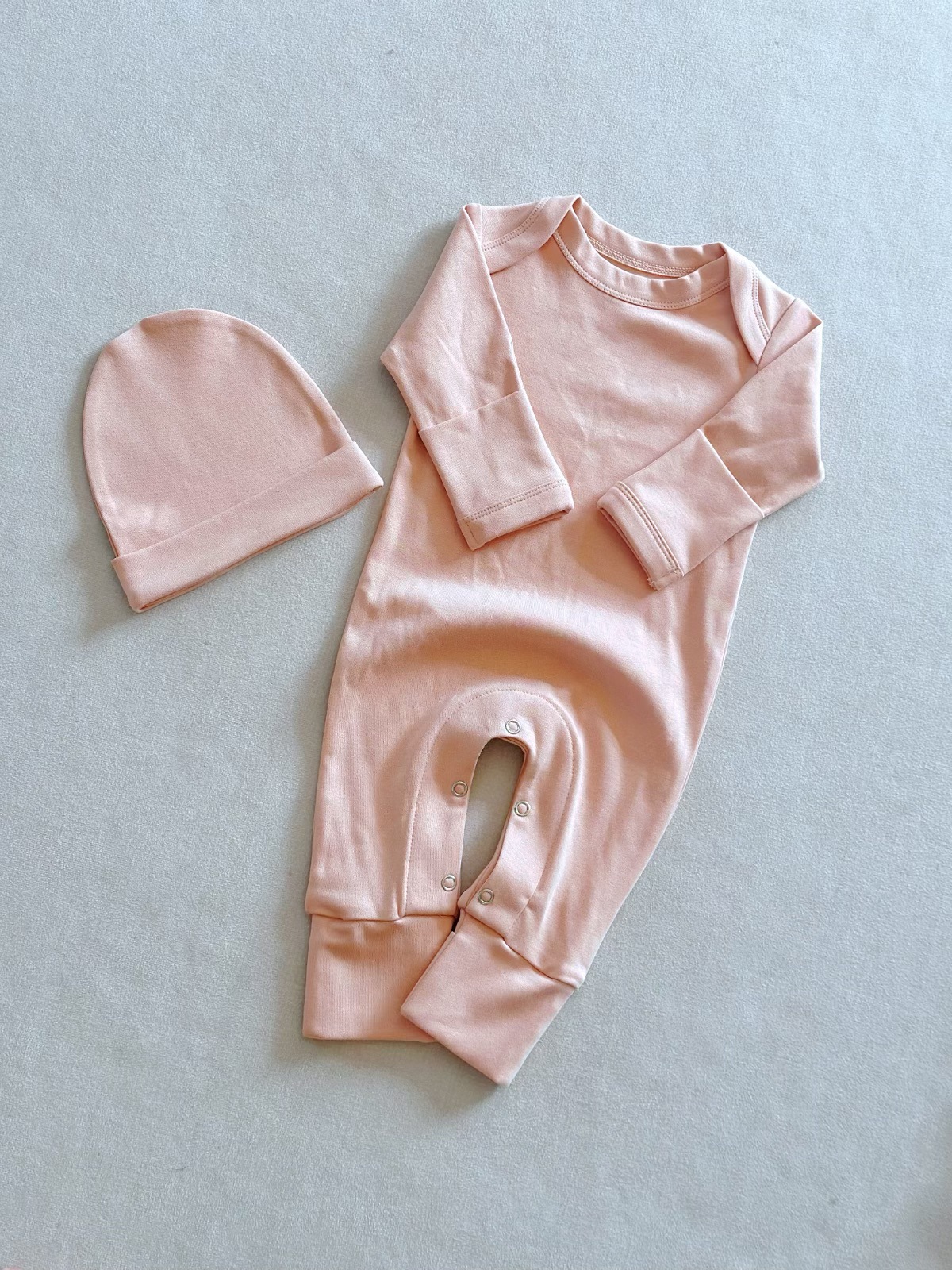 Winter Baby Solid Color Long Sleeved Jumpsuit Newborn Bag Fart Jacket photo 8