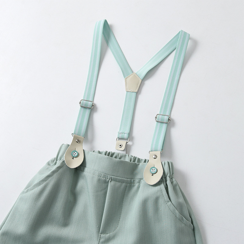 Childrens Summer Three-Piece Short-Sleeve Suspender Set photo 2