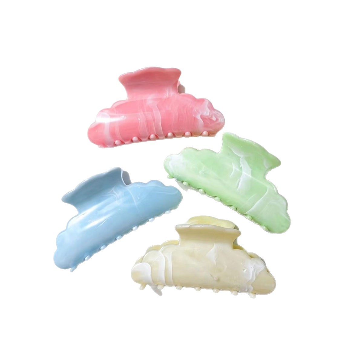 Marble-textured Streamlined Sweet Hair Clip For Women photo 7