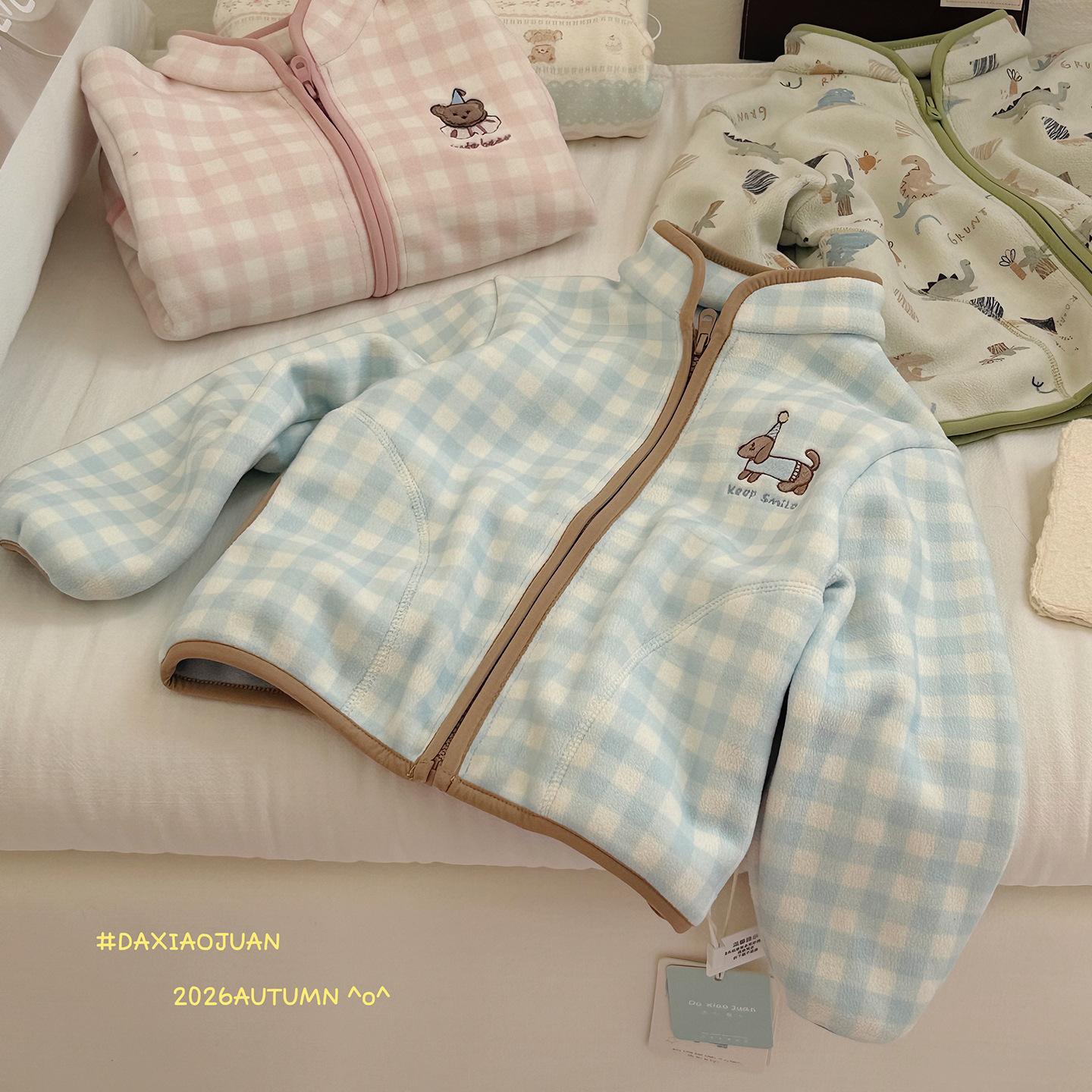 Kids' All-Over Print Cartoon Polar Fleece Zip-Up Stand-Collar Jacket photo 3