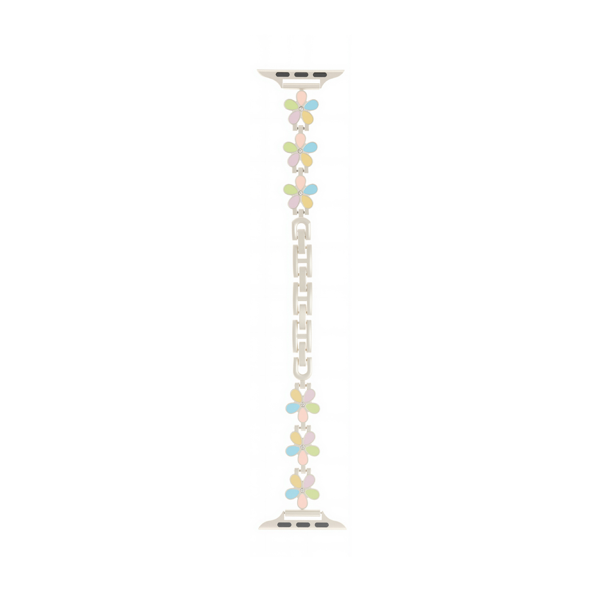 Five-petal Flower Pattern With Gold-embossed Resin And Metal Bracelet Strap photo 6