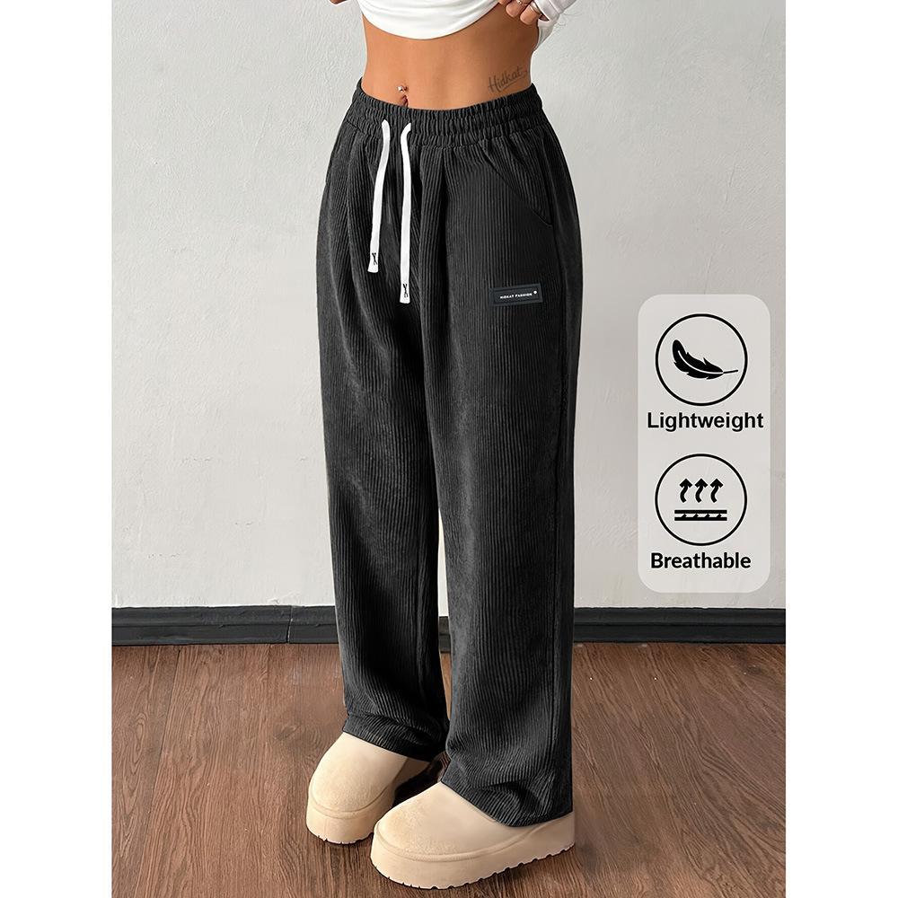 Retro Streetwear Casual Pants For Women, Loose-fit Trendy Workwear Style photo 7
