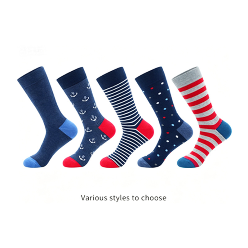 Mens Plus-Size Striped Cotton Socks photo 7