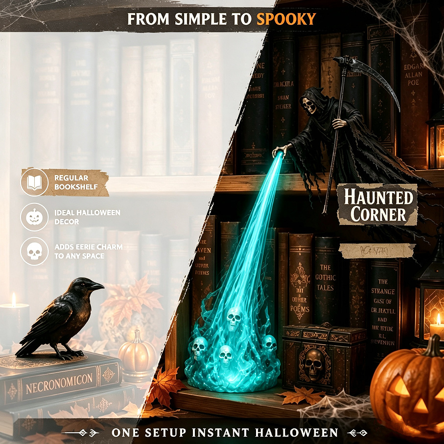 3D-printed Soul Beam Grim Reaper Bookshelf Lamp photo 5