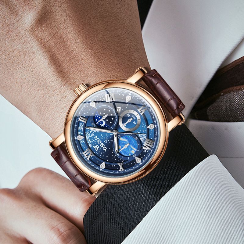 Sophisticated Mens Watch With A Vast Starry Sky Design photo 2