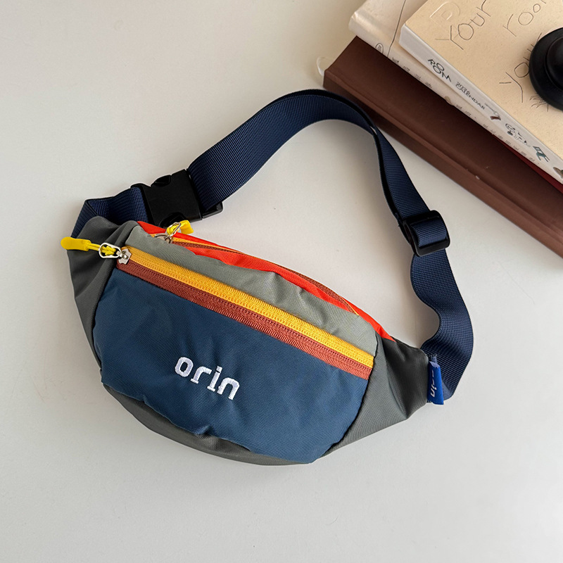 Childrens Trendy Color-block Outdoor Casual Crossbody Backpack photo 4