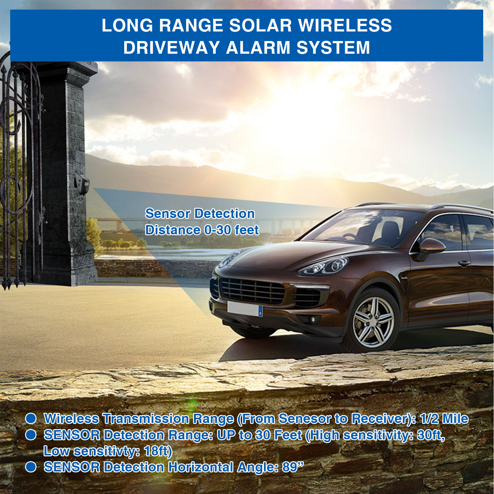 Solar Waterproof With Digital Display Lane Outdoor Driving Device Induction Alarm Detection photo 6