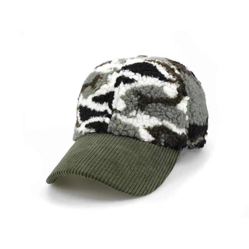 Camouflage Lambswool Baseball Cap For Women And Men photo 2