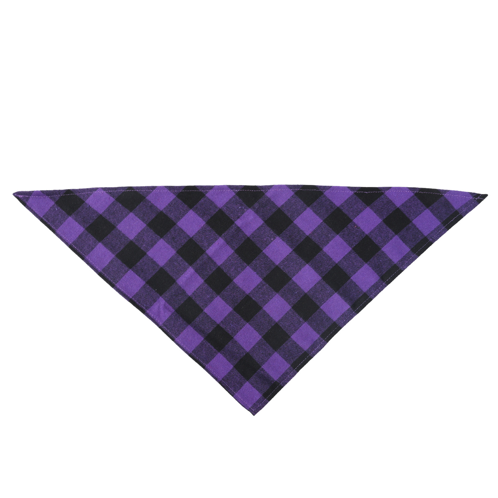 Single-layer Cotton Plaid Dog Bib, Available In Small And Large Sizes photo 4